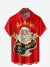 Santa Claus Chest Pocket Short Sleeve Casual Shirt