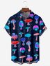 Hippie Mushroom Chest Pocket Short Sleeve Hawaiian Shirt