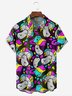 Hippie Mushroom Chest Pocket Short Sleeve Casual Shirt
