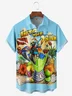 Parrot Chest Pocket Short Sleeve hawaiian Shirt