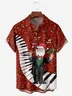 Christmas Musical Santa Chest Pocket Short Sleeve Hawaiian Shirt