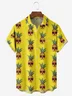Pineapple Skull Chest Pocket Short Sleeve Hawaiian Shirt