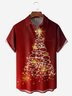 Christmas Tree Chest Pocket Short Sleeve Casual Shirt