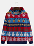 Christmas Reindeer Fair Isle Casual Hoodie