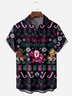 Fun Christmas Chest Pocket Short Sleeve Casual Shirt