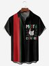 Christmas Rooster Chest Pocket Short Sleeve Bowling Shirt