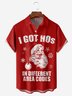 Santa Claus Chest Pocket Short Sleeve Casual Shirt