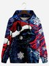 Starry Night Christmas Cat Casual Hoodie