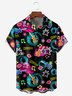 Guitar Festival Print Chest Pocket Short Sleeve Casual Shirt