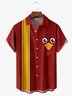 Rooster Chest Pocket Short Sleeve Bowling Shirt