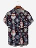 3D Santa Claus Chest Pocket Short Sleeve Casual Shirt