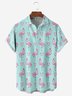 Christmas Flamingo Chest Pocket Short Sleeve Hawaiian Shirt