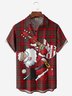 Santa Claus Chest Pocket Short Sleeve Casual Shirt