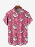 Santa Claus Chest Pocket Short Sleeve Casual Shirt