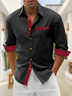 Hardaddy Cotton Patchwork Chest Pocket Long Sleeved Casual Shirt