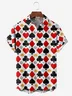 Art Playing Cards Chest Pocket Short Sleeve Casual Shirt