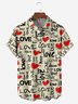 Hardaddy Valentine Day Shirts For Men Valentine Love Heart Chest Pocket Short Sleeve Hawaiian Shirt