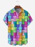 Hardaddy Abstract Cat Chest Pocket Short Sleeve Casual Shirt