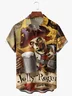 Pirate Chest Pocket Short Sleeve Hawaiian Shirt