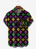 Hardaddy Mardi Gras Chest Pocket Short Sleeve Casual Shirt