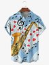 Music Saxophone Chest Pocket Short Sleeve Casual Shirt