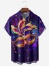 Mardi Gras Mask Chest Pocket Short Sleeve Casual Shirt