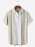 Hardaddy Mens Striped Front Buttons Soft Breathable Chest Pocket Casual Vintage Bowling Shirt