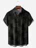 Hardaddy Black Gold Geometric Pattern Chest Pocket Short Sleeve Casual Shirt