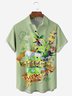 Hardaddy Hawaiian Button Up Shirt for Men Green St. Patrick's Day Lucky Clover Parrot Beer Gold Coins Regular Fit Short Sleeve Shirt St Paddy's Day Shirt