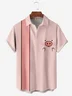 Animal Pig Chest Pocket Short Sleeve Bowling Shirt