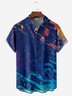 Music Notes Chest Pocket Short Sleeve Casual Shirt