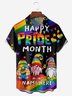 Gnome Celebration Chest Pocket Short Sleeve Casual Shirt