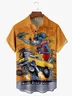 Hardaddy Abstract Print Chest Pocket Short Sleeve Casual Shirt