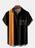 Flight Instrument Chest Pocket Short Sleeve Bowling Shirt