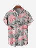 Hardaddy Men's Printed Casual Breathable Flamigo Short Sleeve Hawaiian Shirt