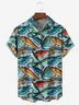 Fish Chest Pocket Short Sleeve Hawaiian Shirt