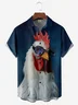 Hardaddy Fun Chicken Chest Pocket Short Sleeve Hawaiian Shirt
