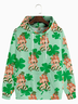 St. Patrick Clover Girls Hoodie By Alice Meow