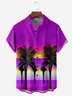 Coconut Tree Chest Pocket Short Sleeve Hawaiian Shirt