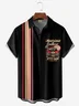 Breathable Retro Car Chest Pocket Bowling Shirt