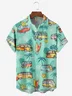 Hardaddy Moisture-wicking Palm Tree Vintage Car Chest Pocket Hawaiian Shirt