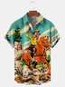 Men's Kentucky Derby Retro Western Cowboy Pocket Equestrian Casual Loose Comics Print Up To 4XLT Shirt