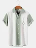 Casual Art Collection Geometric Striped Lapel Short Sleeve Printed Shirt Top