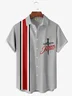 Moisture-wicking Easter Cross Chest Pocket Bowling Shirt