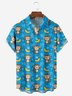 Moisture-wicking Cartoon Monkey Chest Pocket Hawaiian Shirt