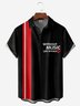 Moisture-wicking Text Music Chest Pocket Bowling Shirt