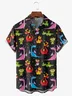 Moisture Wicking Cartoon Dragon Chest Pocket Casual Shirt