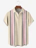 Moisture-wicking Contrast Color Geometric Chest Pocket Bowling Shirt