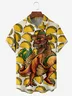 Hardaddy Moisture-wicking Taco Dinosaur Chest Pocket Hawaiian Shirt