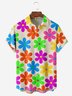Breathable Wicking Floral Chest Pocket Hawaiian Shirt